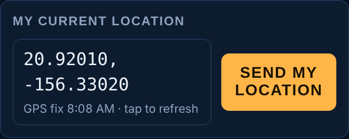 Location, street camera and map screenshot