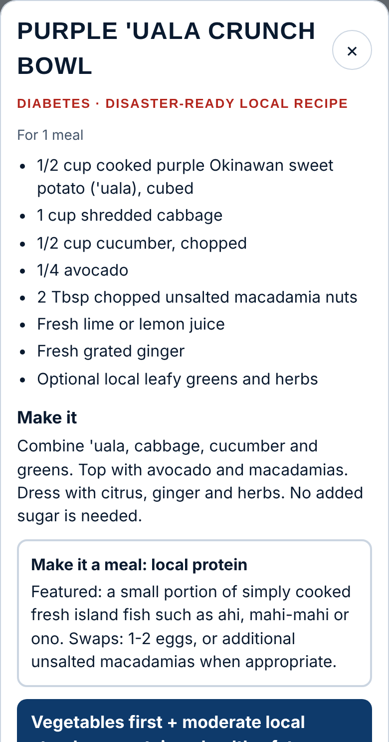 Sample recipe card screenshot